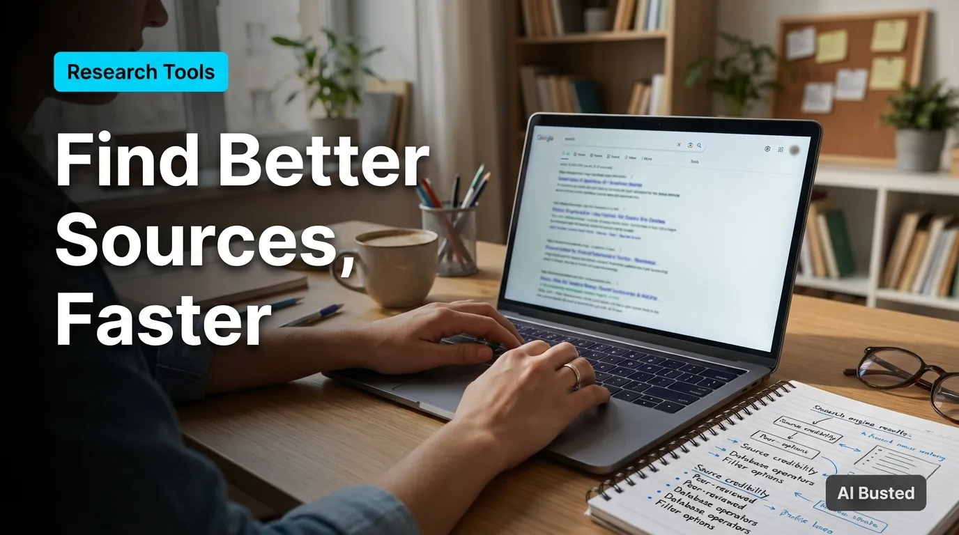 Student finding better sources faster with AI research tools