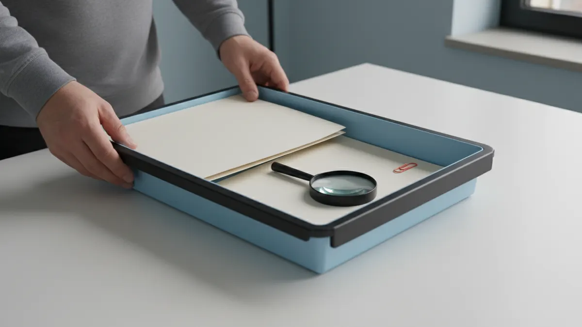 Desk setup showing how to check if text is ai generated with notes, links, and score cards.