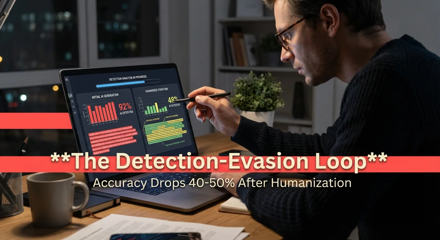 Before-and-after comparison showing how humanized text can reduce AI detection scores across multiple checker tools