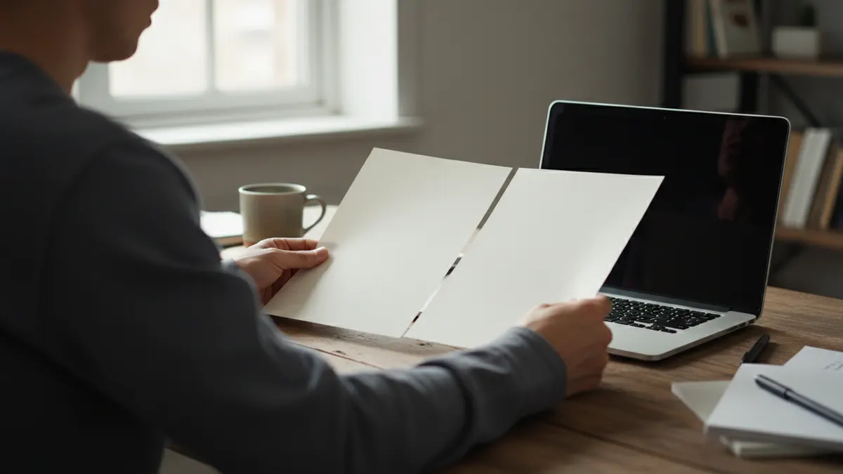 Writer comparing blank draft pages before checking whether QuillBot rewrites pass AI detection