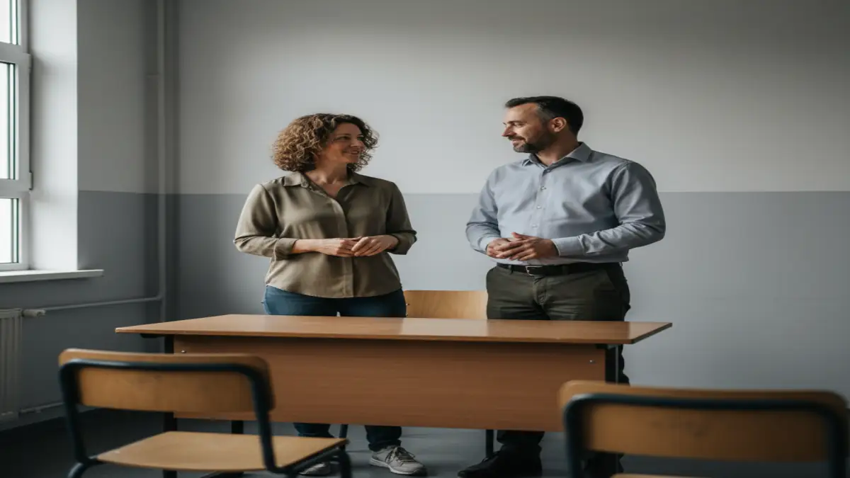 Teacher and academic  coordinator in sync on a careful AI detector verdict after Winston AI comparison review.