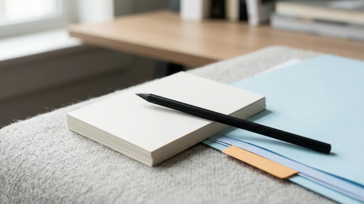 Close-up of unmarked editing materials that suggest AI humanizer rewrites without showing text or screens.