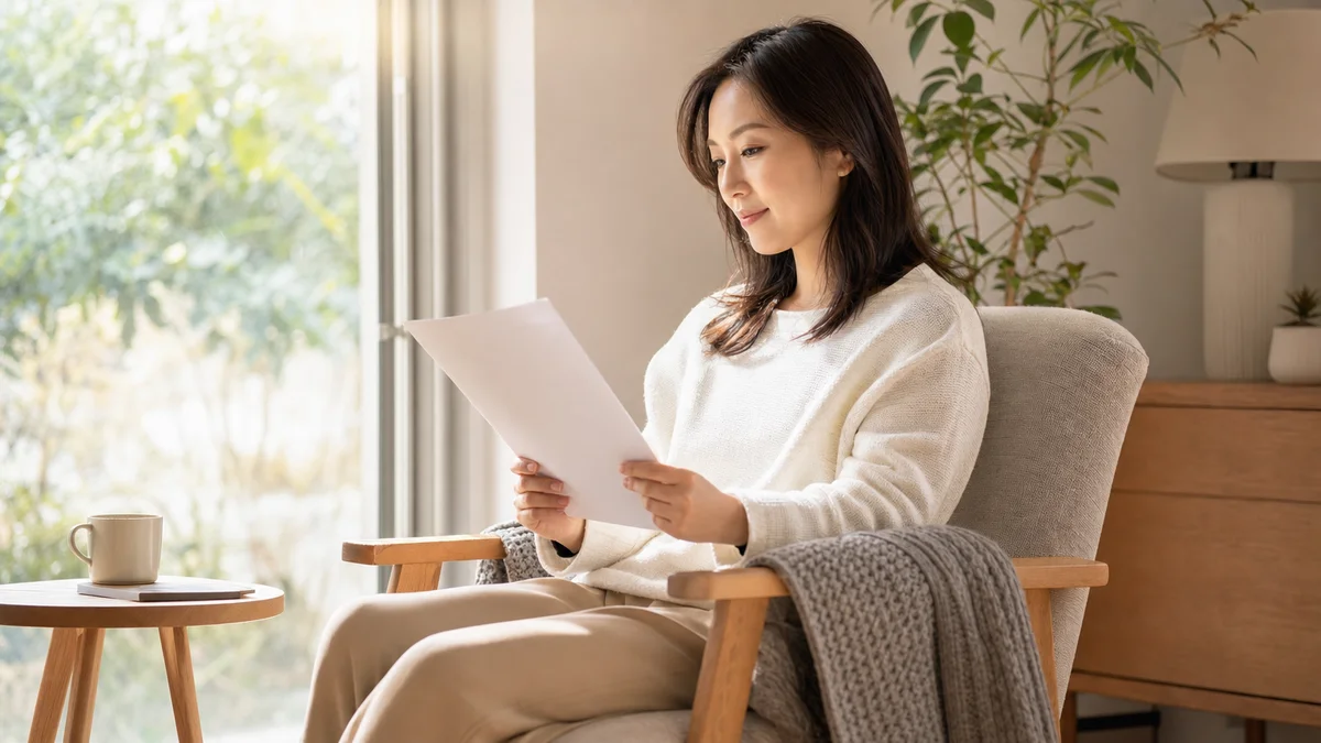 Person reading a printed page near a window during a read-aloud review.