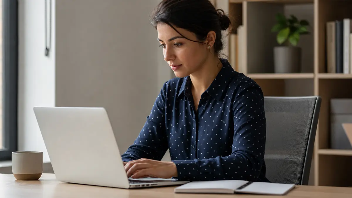 How to use Humanize AI: professional reviewing output on a laptop at a clean modern desk