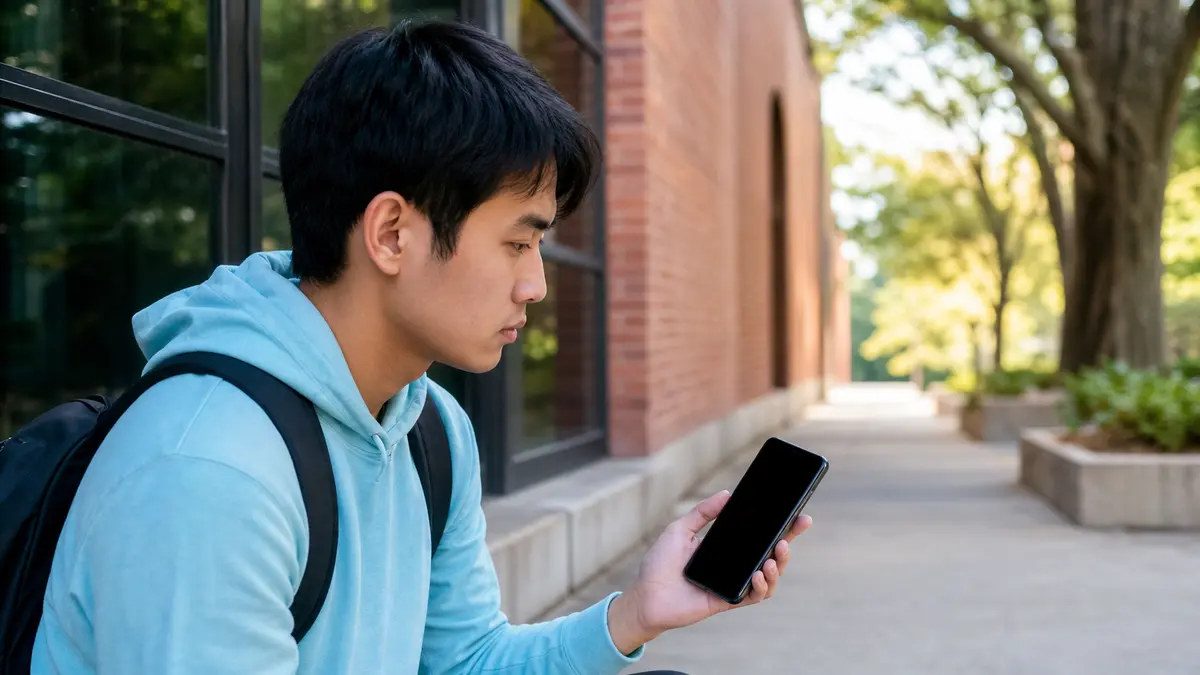 Student with blank phone weighing turnitin vs zerogpt results before formal school review.