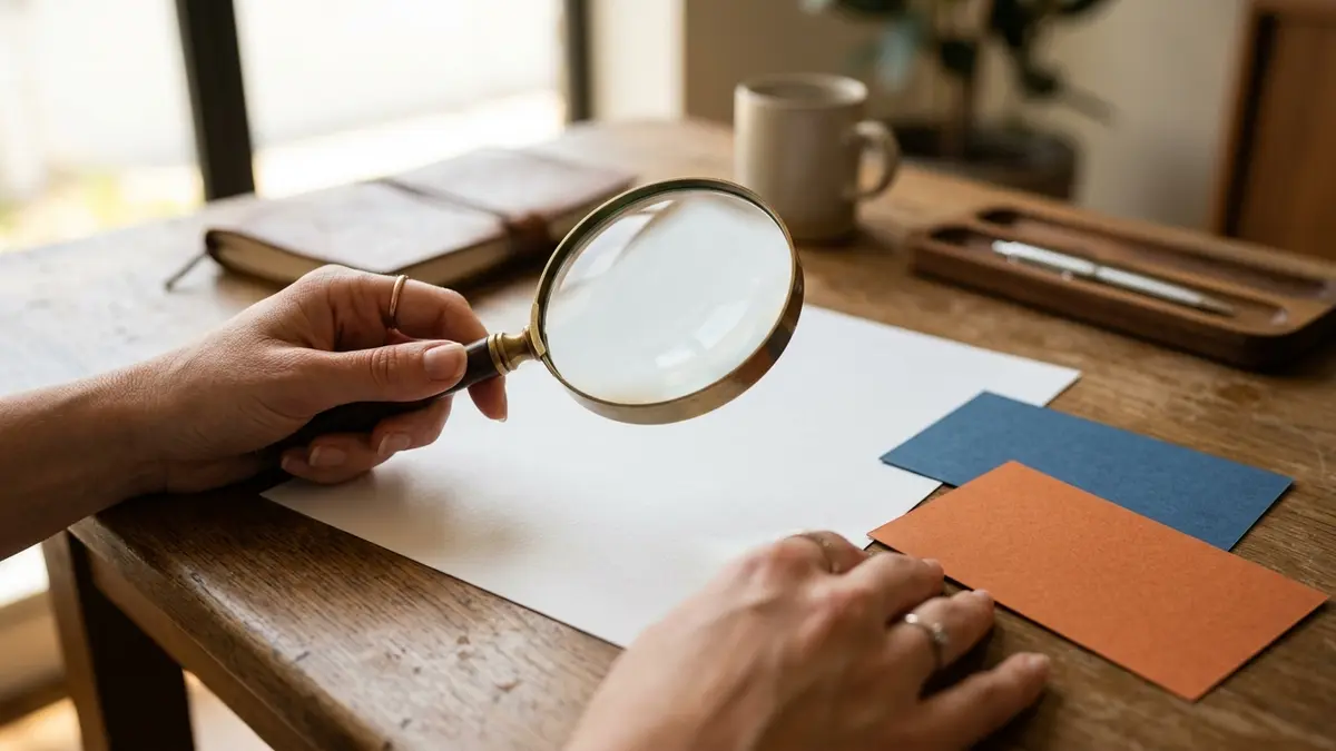 Hands with magnifying glass reviewing ZeroGPT vs GPTZero false positives across AI checker samples.
