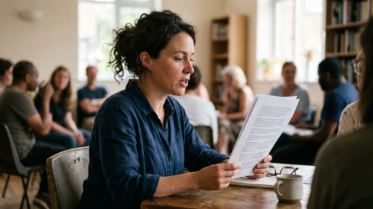 Person reading text aloud to check for AI detection patterns