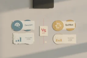 ZeroGPT vs QuillBot: which AI detector catches more student writing in 2026 visual summary