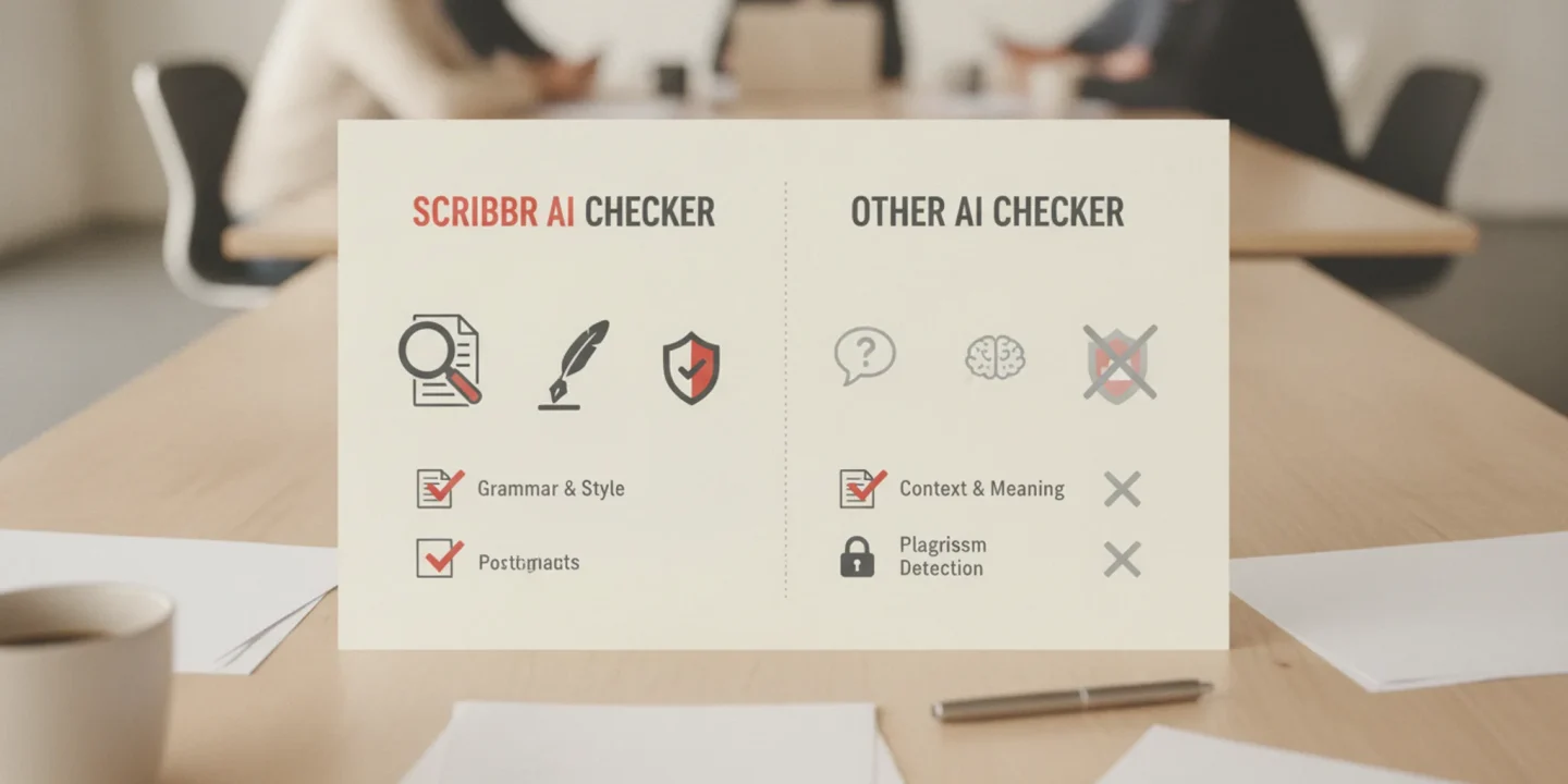 Scribbr vs Grammarly AI checker: which catches more? visual summary
