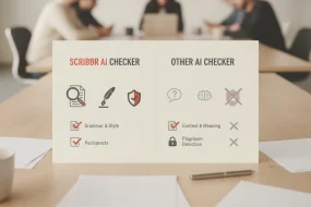 Scribbr vs Grammarly AI checker: which catches more? visual summary