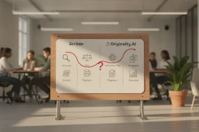 Best detectors academic writing: Scribbr vs Originality.AI: which catches AI academic writing? visual summary
