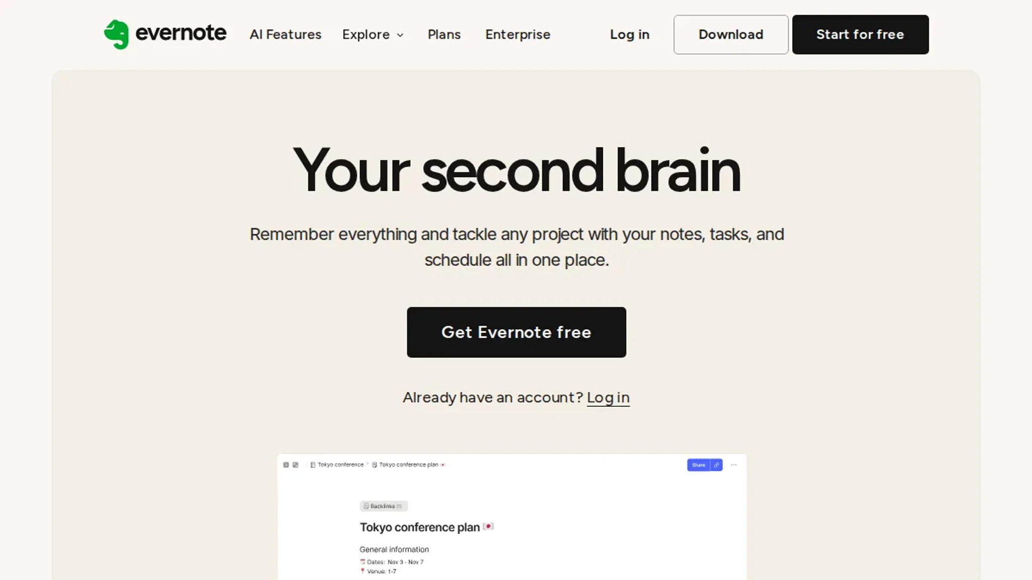 Screenshot of the Evernote AI Emails Detector homepage, captured October 2026